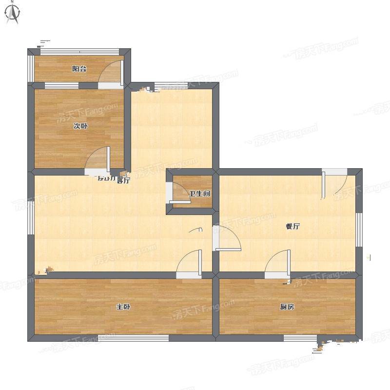 育才南苑3室2厅0卫98㎡户型图