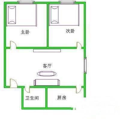 升平巷3室2厅1卫121㎡户型图