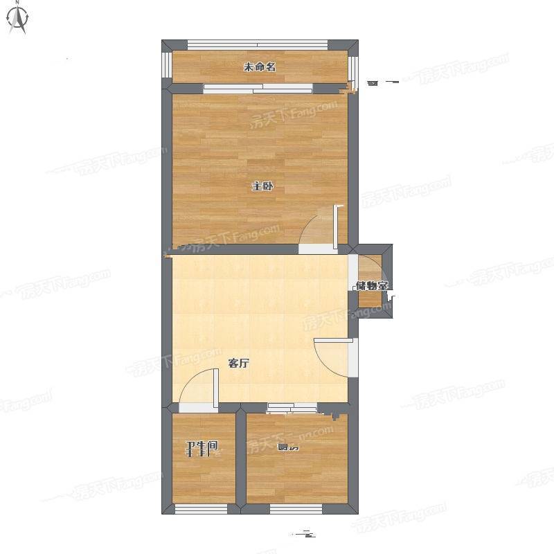 升平巷1室1厅0卫50㎡户型图