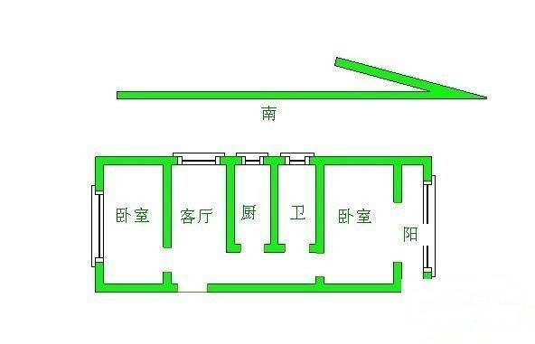 镇巷2室1厅1卫70㎡户型图