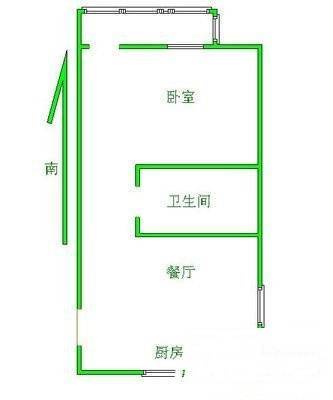 广瑞二村1室1厅1卫45㎡户型图