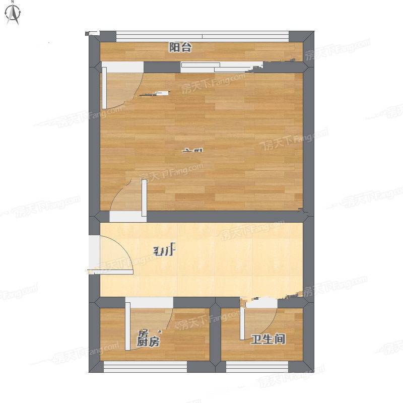 广瑞二村1室1厅0卫35㎡户型图