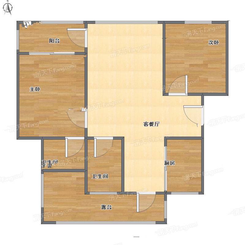 惠飞大厦住宅2室2厅0卫75㎡户型图