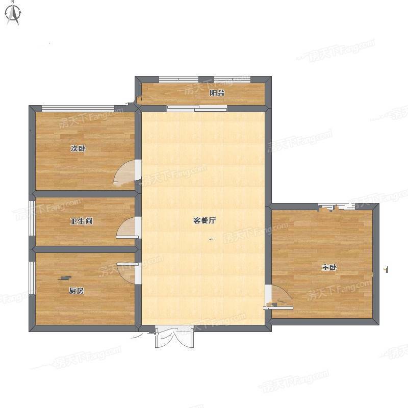 惠飞大厦住宅2室2厅0卫75㎡户型图