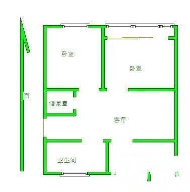 唐巷2室1厅1卫68㎡户型图