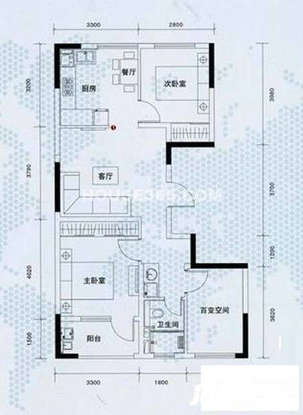 新鼎球大厦3室2厅2卫160㎡户型图