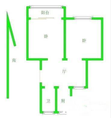 宁海里2室2厅1卫66㎡户型图