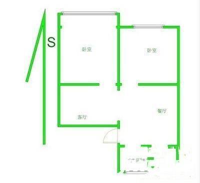 宁海里2室1厅1卫64㎡户型图