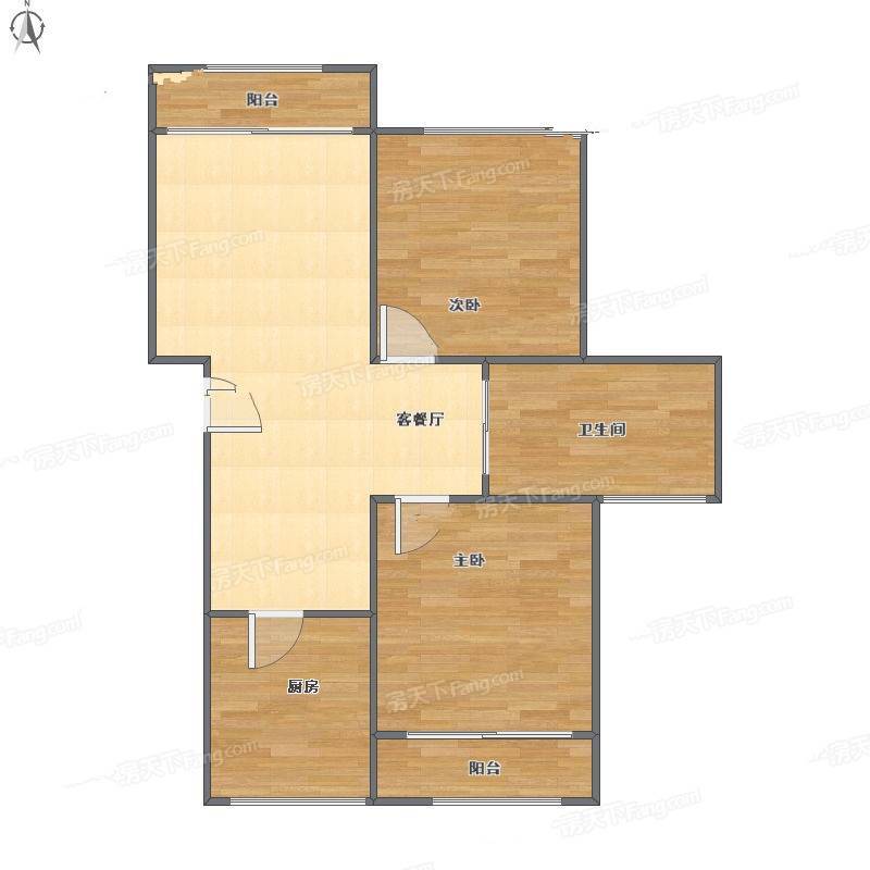 尤渡苑2室1厅0卫90㎡户型图