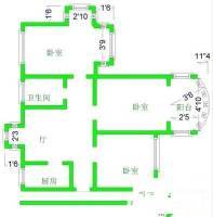 广益博苑3室2厅1卫109㎡户型图