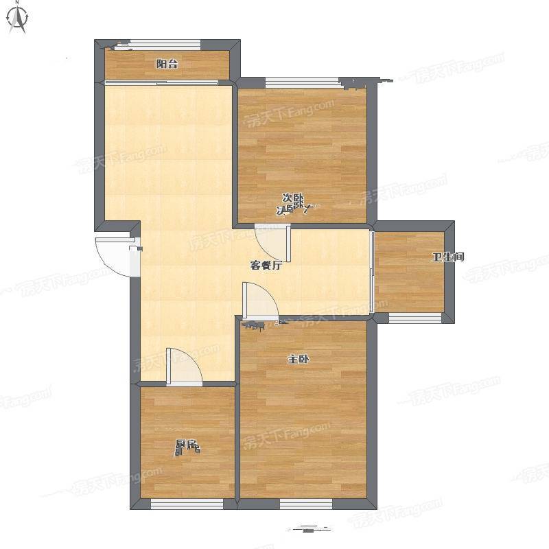 广益博苑2室2厅0卫65㎡户型图