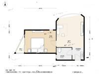 长江绿岛三期1室1厅1卫61㎡户型图