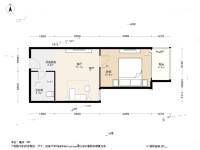 长江绿岛三期1室1厅1卫55.9㎡户型图