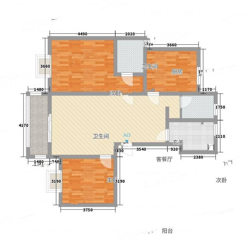 长馨家园3室0厅0卫120㎡户型图