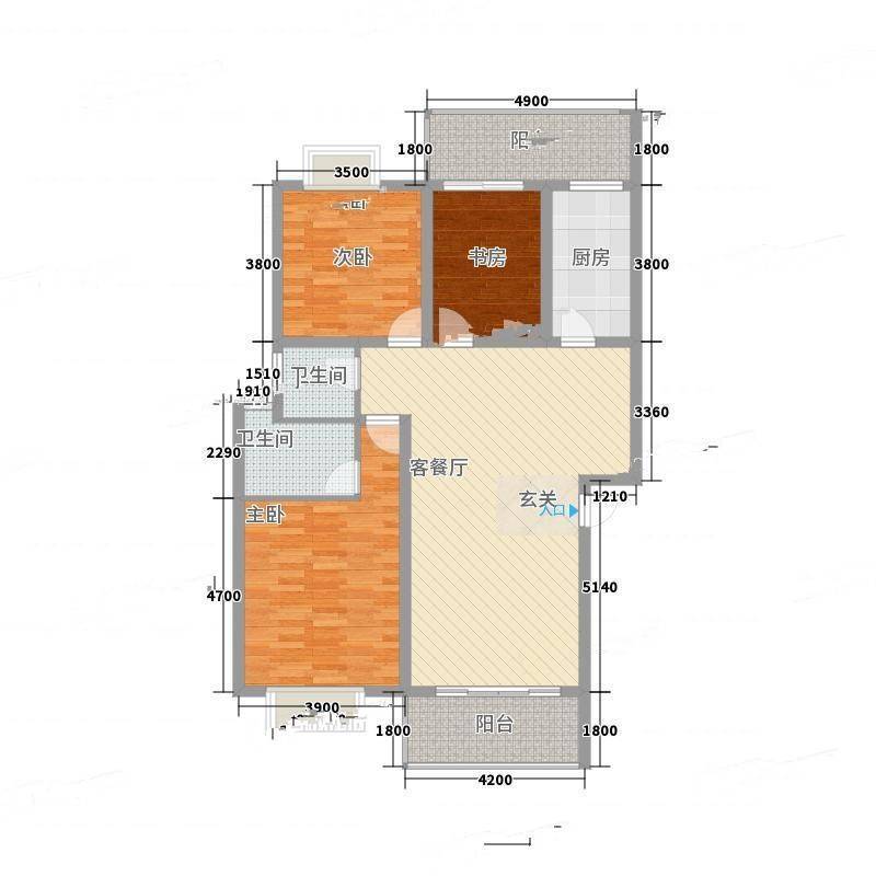 棉花巷3室0厅0卫88㎡户型图