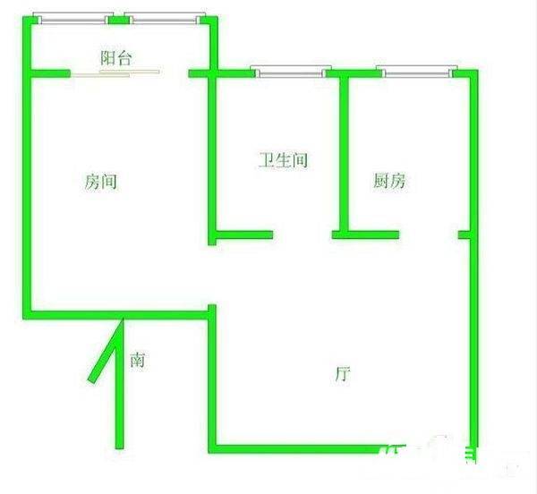 民丰家园二期1室1厅1卫50㎡户型图