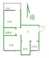 刘潭三村2室1厅1卫68㎡户型图