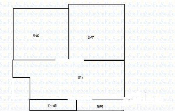 民丰家园2室2厅1卫87㎡户型图