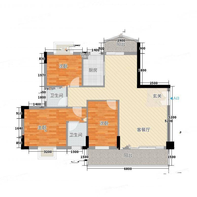 中上塘3室0厅0卫73㎡户型图