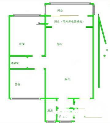 锡惠里2室1厅1卫80㎡户型图