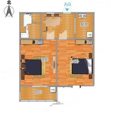 新扬名新村2室0厅0卫69㎡户型图