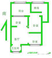 青松新村3室1厅1卫73㎡户型图