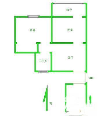 华侨城2室2厅1卫96㎡户型图