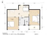 叙丰里2室2厅1卫71.7㎡户型图