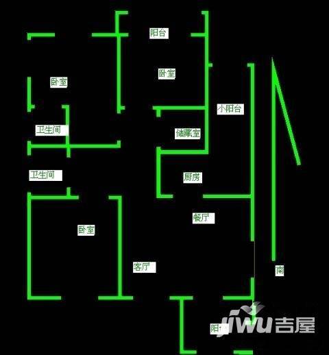 泰伯花园3室2厅2卫120㎡户型图