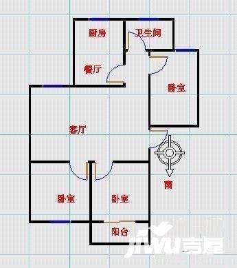 泰伯花园3室2厅1卫150㎡户型图