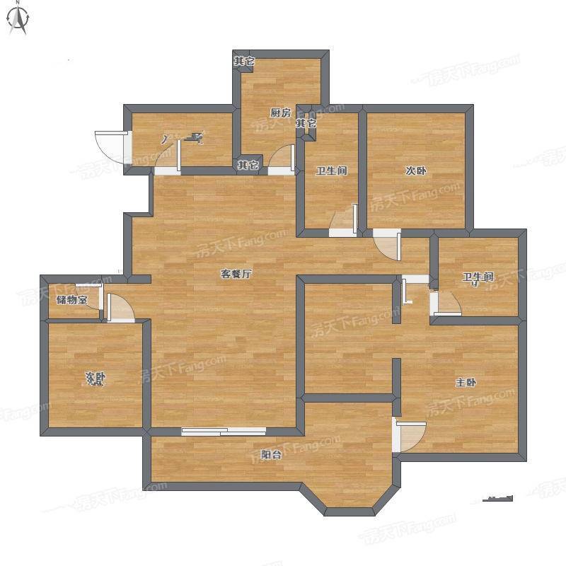 泰伯花园3室1厅0卫160㎡户型图