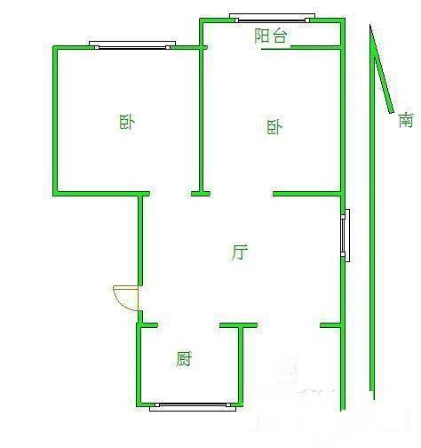 风光里2室1厅1卫67㎡户型图