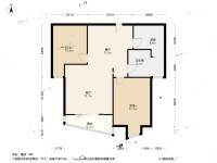广益博苑2室2厅1卫89.3㎡户型图