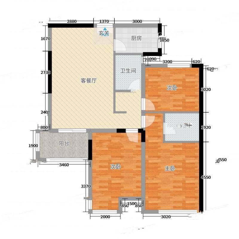 上海花园3室0厅0卫115㎡户型图