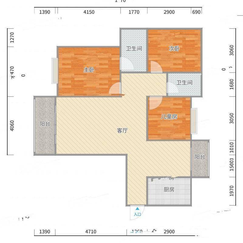 御河花园3室0厅0卫117㎡户型图