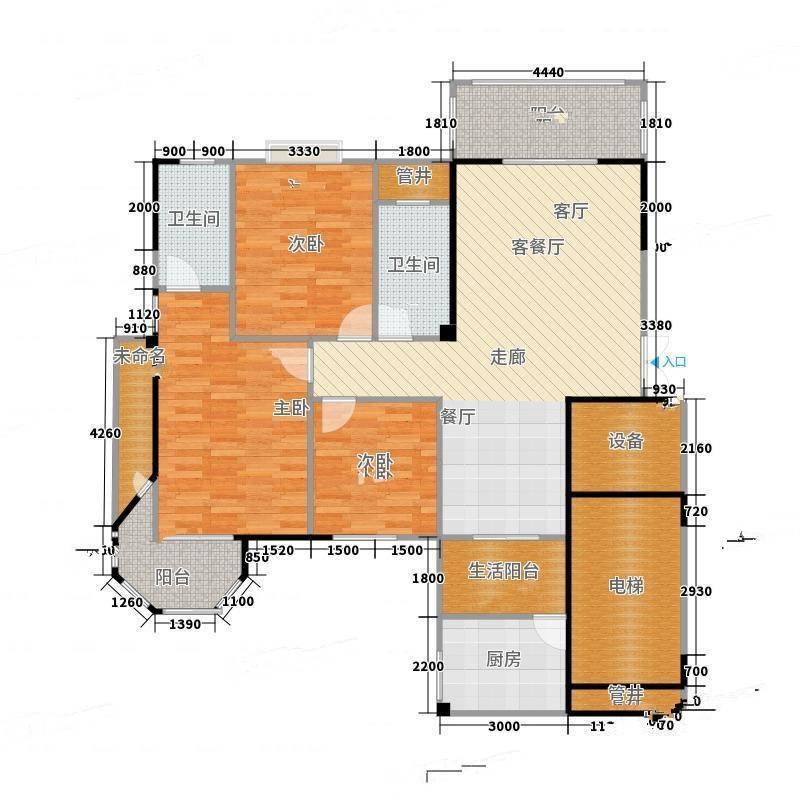 盛世嘉园3室0厅0卫128㎡户型图