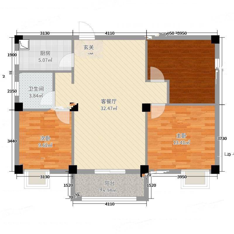 福苓家园3室0厅0卫102㎡户型图