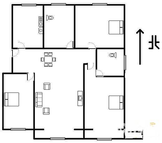 石老人花园3室2厅2卫156㎡户型图