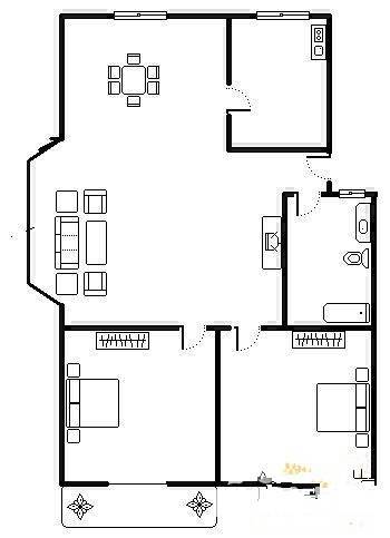 石老人花园3室2厅2卫156㎡户型图