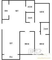 天泰韩国城二期汉城区3室2厅2卫147㎡户型图