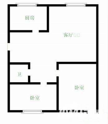 林港花园2室2厅2卫90㎡户型图