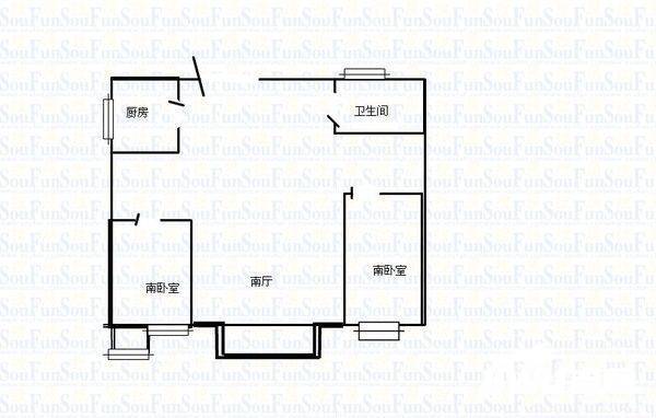 瑞源名嘉城2室1厅1卫121㎡户型图