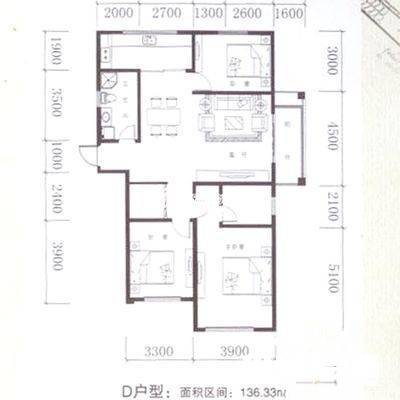 香海花园2室1厅1卫76㎡户型图