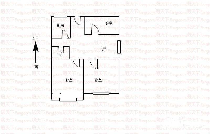 太清路社区3室1厅1卫91㎡户型图