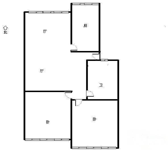 云溪小区2室2厅1卫85㎡户型图