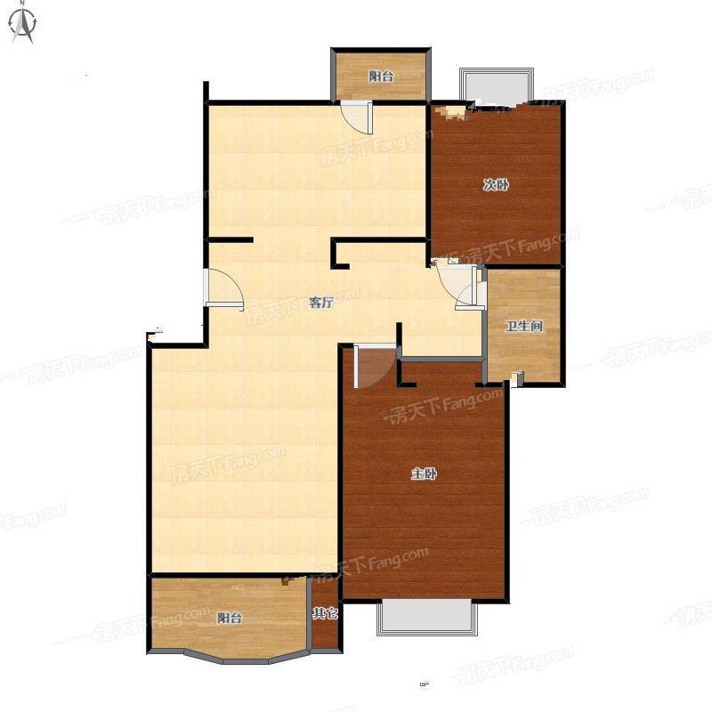 城建阳光山色2室1厅0卫120㎡户型图