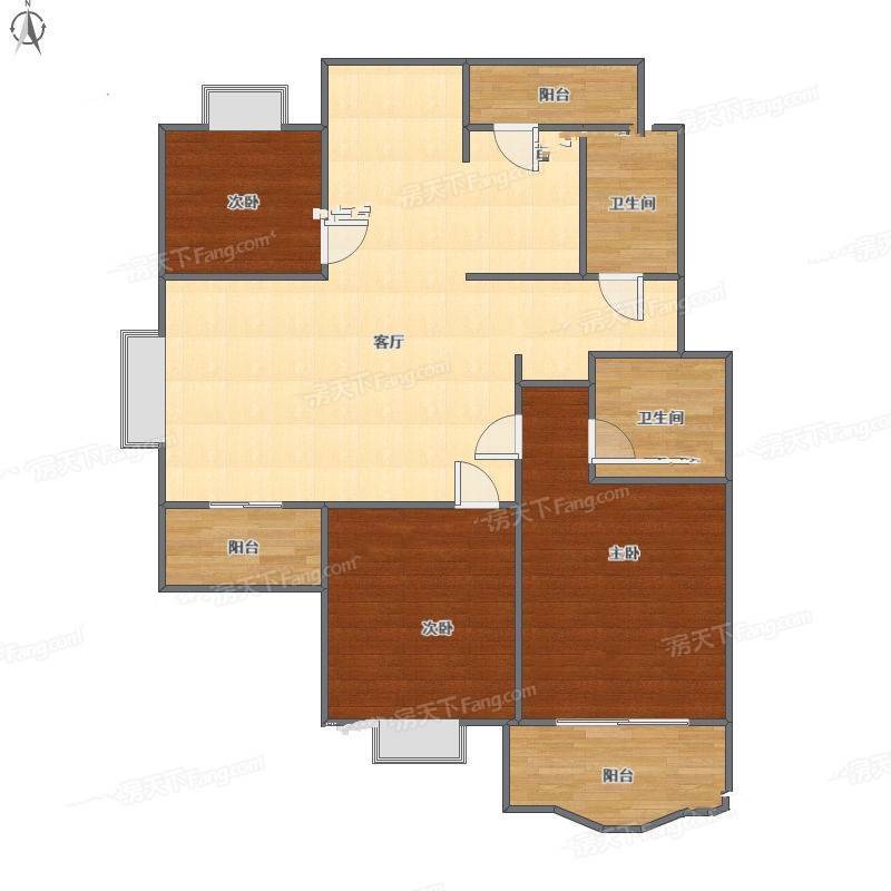 城建阳光山色3室1厅0卫145㎡户型图