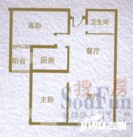 鼎城2室2厅1卫106㎡户型图