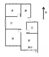 东仲小区3室0厅1卫76㎡户型图