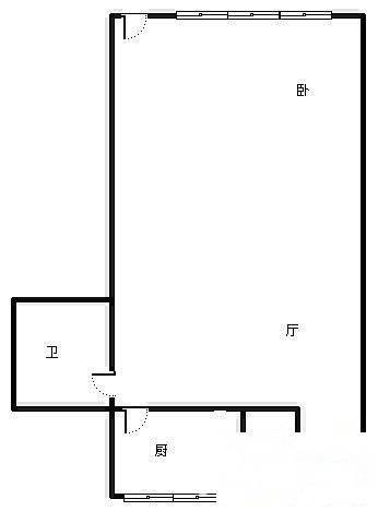 东仲小区1室1厅1卫56㎡户型图